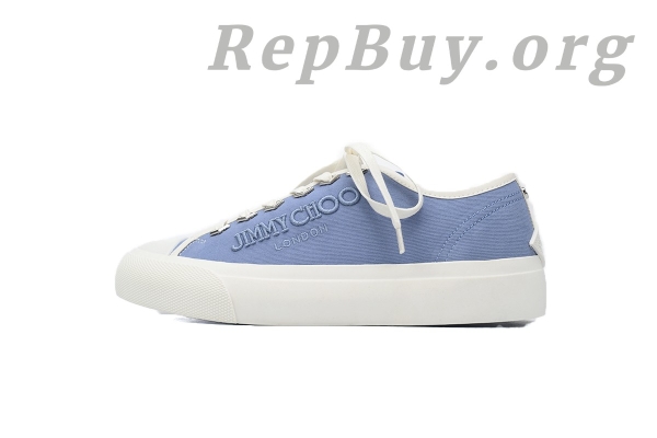 Jimmy Choo Palma Maxi Blue Canvas Platform Trainers PALMAMAXIFCYE043621