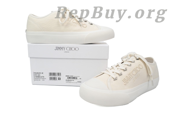 Jimmy Choo Palma Maxi White Canvas Platform Trainers PALMAMAXIFCYE - 图片 10