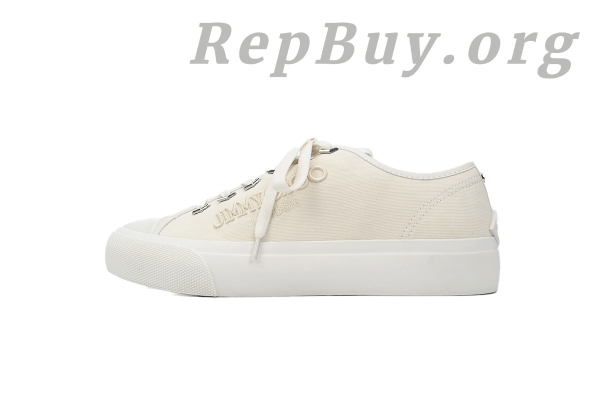 Jimmy Choo Palma Maxi White Canvas Platform Trainers PALMAMAXIFCYE