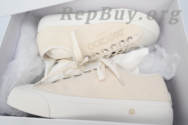 Jimmy Choo Palma Maxi White Canvas Platform Trainers PALMAMAXIFCYE - 图片 9