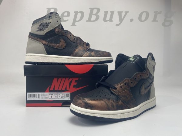 Top Version Jordan 1 Retro High Light Army Rust Shadow Patina 555088-033 - Image 2