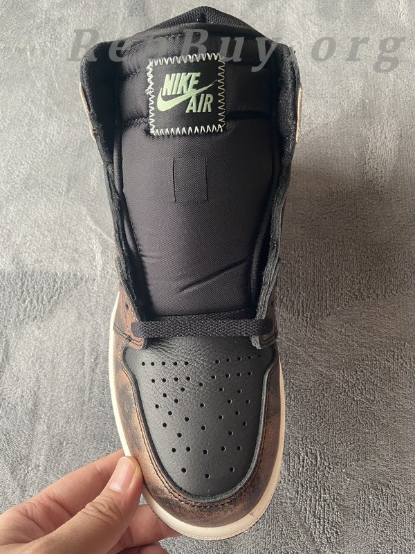 Top Version Jordan 1 Retro High Light Army Rust Shadow Patina 555088-033 - Image 6