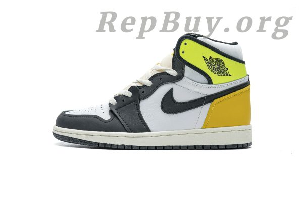 Top Version Jordan 1 Retro High White Black Volt University Gold 555088-118 - Image 5