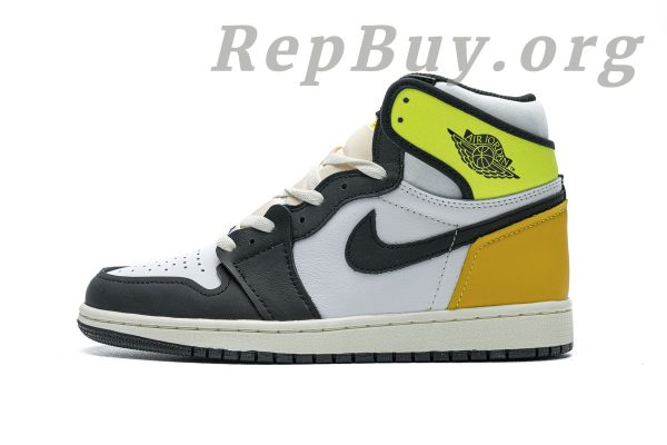 Top Version Jordan 1 Retro High White Black Volt University Gold 555088-118 - Image 8
