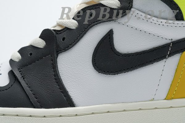 Top Version Jordan 1 Retro High White Black Volt University Gold 555088-118 - Image 13