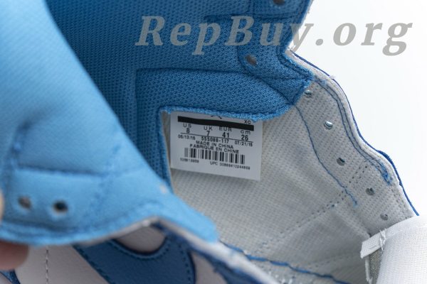 Top Version Jordan 1 Retro UNC 555088-117 - 图片 21