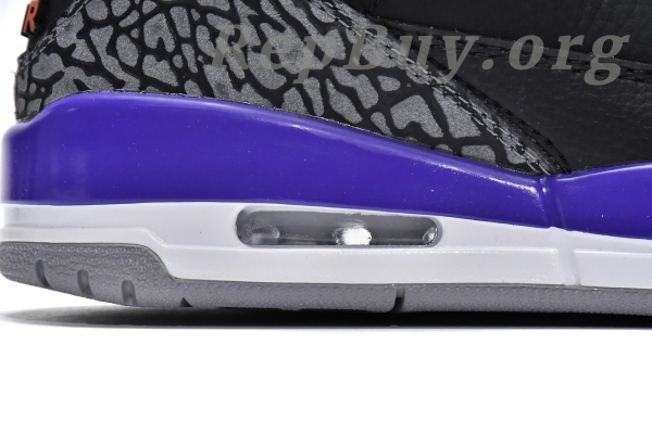Top Version Air Jordan 3 RetroBlack Court Purple CT8532-050 - Image 9