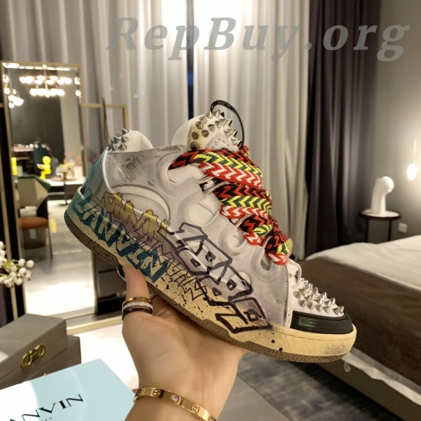 Lanvin Curb Sneaker Graffiti PB FW-SKDK02-STUD-P22-00M2 - 图片 3