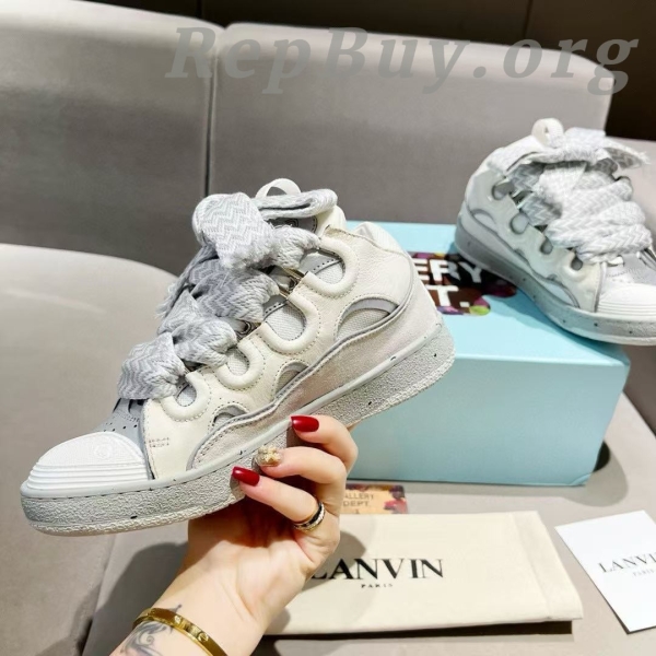 Lanvin Curb Sneaker White Grey Pale PB250110 FW SKDK02 DOTS P23 - 图片 4