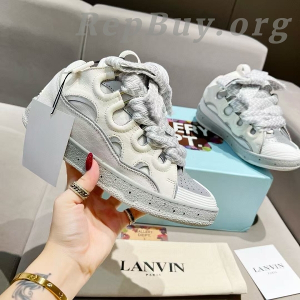 Lanvin Curb Sneaker White Grey Pale PB250110 FW SKDK02 DOTS P23