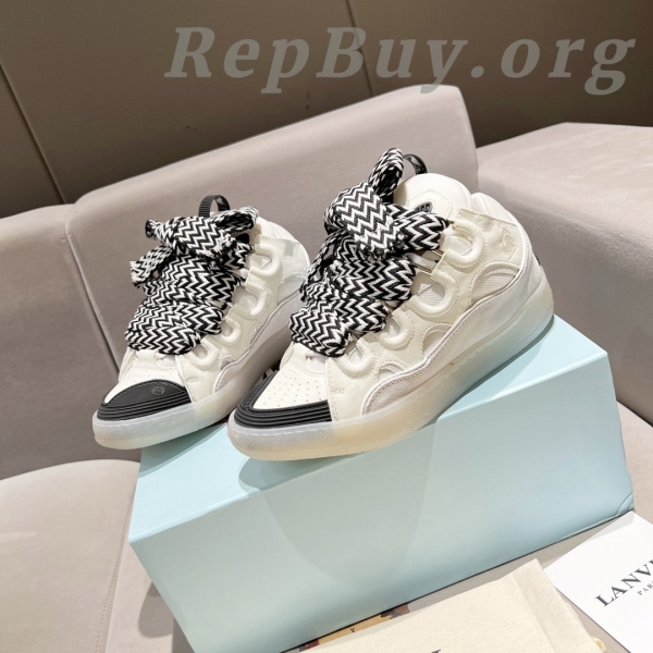 Lanvin Curb Sneakers White Black PB 250327 - 图片 9