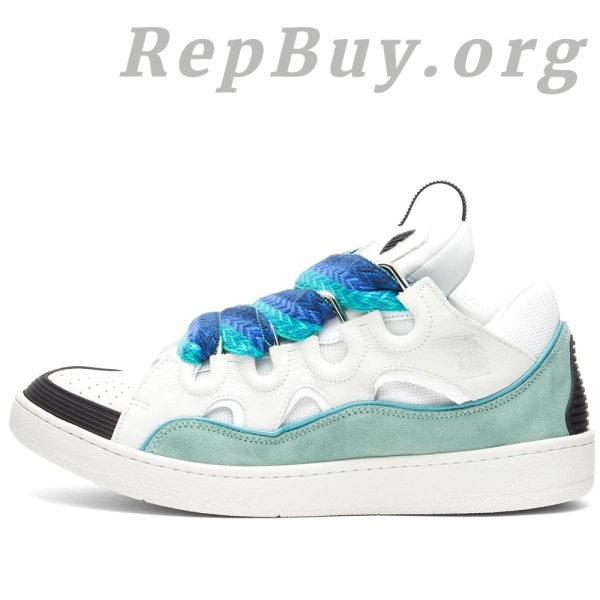 Lanvin Curb Sneakers White Green PB FW SKDK02 DRAG H220040