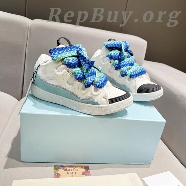 Lanvin Curb Sneakers White Green PB FW SKDK02 DRAG H220040 - 图片 4
