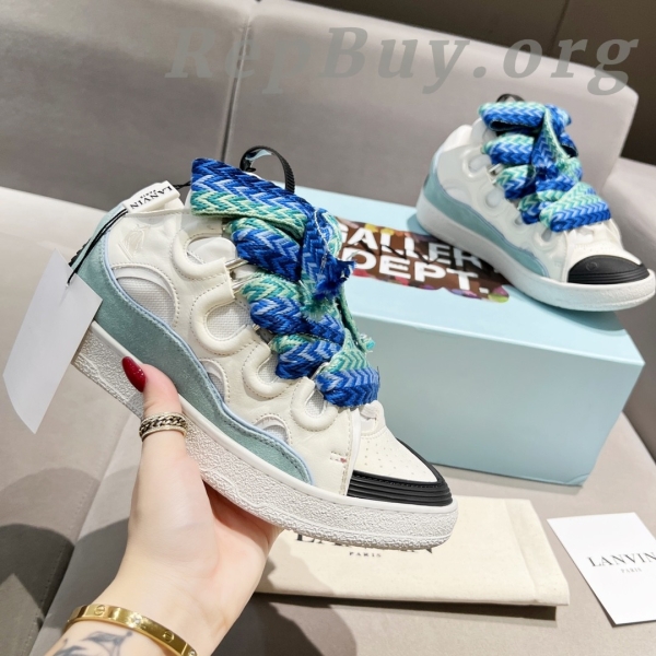 Lanvin Curb Sneakers White Green PB FW SKDK02 DRAG H220040 - 图片 2