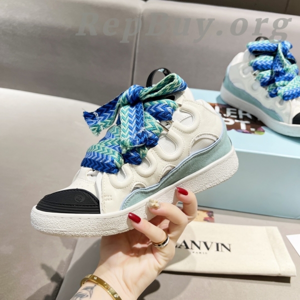 Lanvin Curb Sneakers White Green PB FW SKDK02 DRAG H220040 - 图片 3
