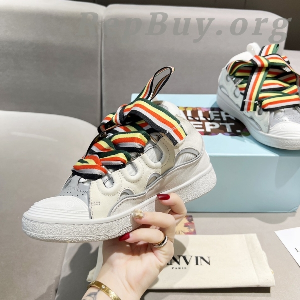 Lanvin Curb Sneakers White Multi PB FM SKRK11 REFL P2200 - 图片 4
