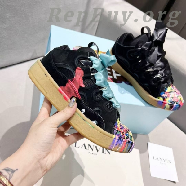 Lanvin Leather Curb Sneaker replica, Gallery Dept Black Multi high quality copy, best fake designer sneakers, premium replica shoes, luxury dupes sneakers, 1:1 mirror quality Lanvin Curb, AAA+ Gallery Dept knockoff, exact copy sneakers, top tier rep shoes, flawless imitation footwear