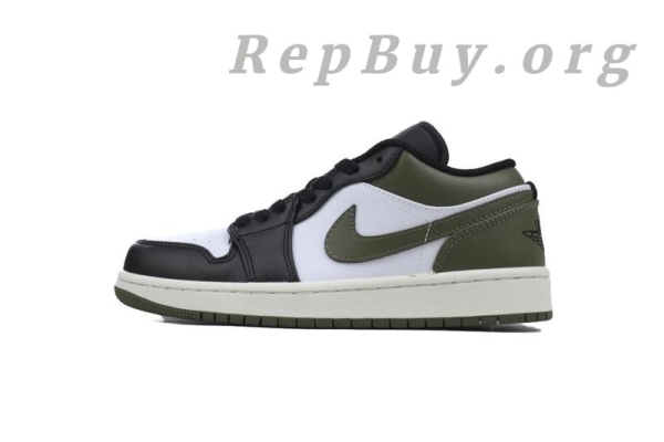 Top Version Air Jordan 1 Low 'Black Toe Medium Olive' 553558-092