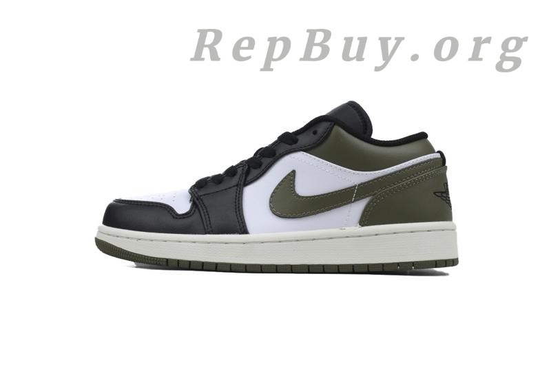 Best Top Version Air Jordan 1 Low 'Black Toe Medium Olive' 553558-092 Replica