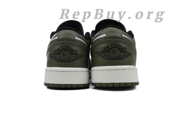 Top Version Air Jordan 1 Low 'Black Toe Medium Olive' 553558-092 - Image 3