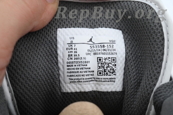 Top Version Air Jordan 1 Low 'Iron Grey' 553558-152 - Image 6
