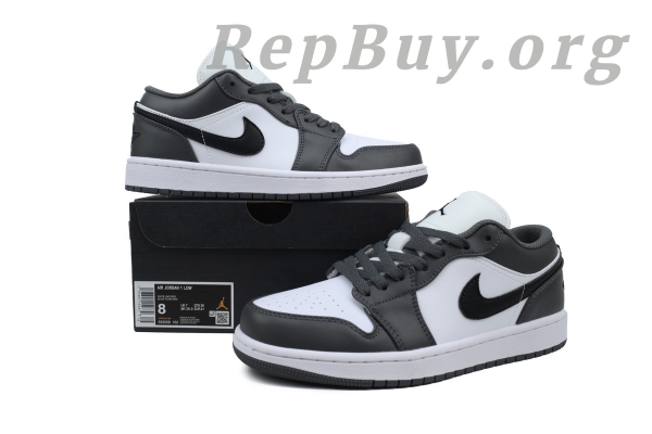 Top Version Air Jordan 1 Low 'Iron Grey' 553558-152 - Image 10