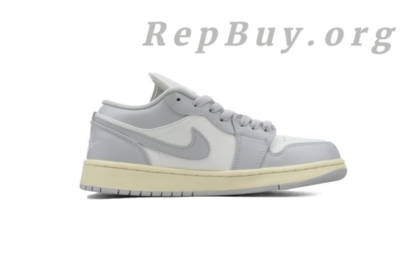 Top Version Air Jordan 1 Low "Light Grey/Sail" DC0774-103 - Image 2