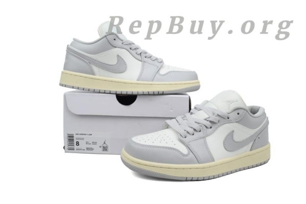 Top Version Air Jordan 1 Low "Light Grey/Sail" DC0774-103 - Image 10