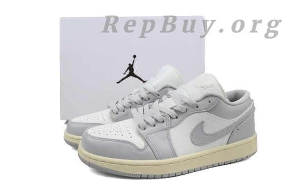 Top Version Air Jordan 1 Low "Light Grey/Sail" DC0774-103 - Image 11