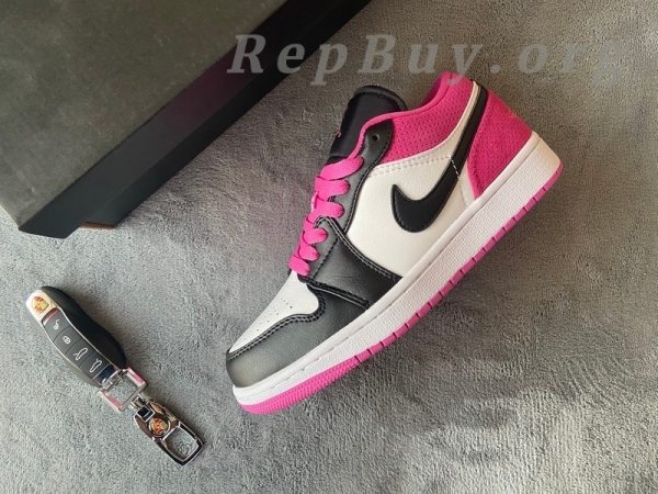 Top Version Air Jordan 1 Low Black Active Fuchsia CK3022-005 - Image 13