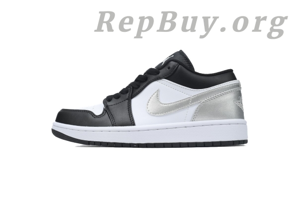 Top Version Air Jordan 1 Low Black Silver 553558-131
