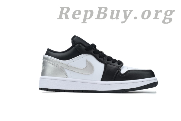 Top Version Air Jordan 1 Low Black Silver 553558-131 - 图片 2
