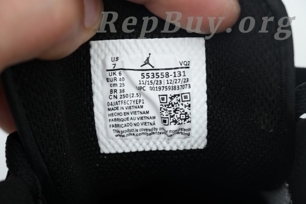 Top Version Air Jordan 1 Low Black Silver 553558-131 - 图片 6