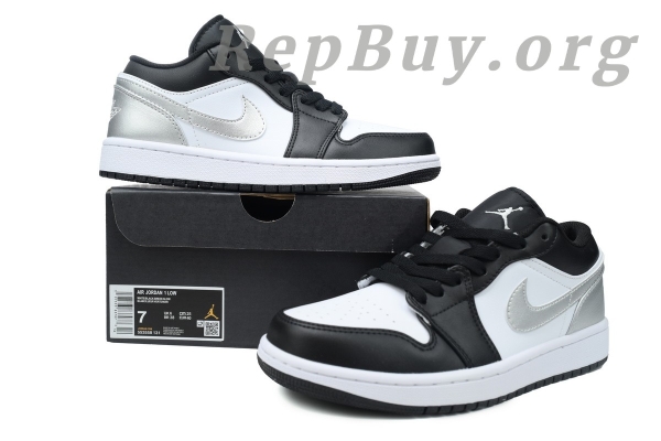 Top Version Air Jordan 1 Low Black Silver 553558-131 - 图片 10