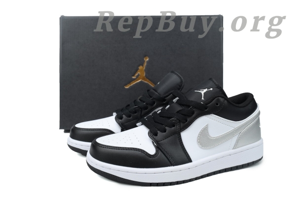 Top Version Air Jordan 1 Low Black Silver 553558-131 - 图片 11