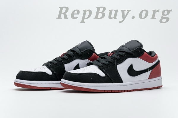 Top Version Air Jordan 1 Low Black Toe (GS) 553560-116 - Image 6