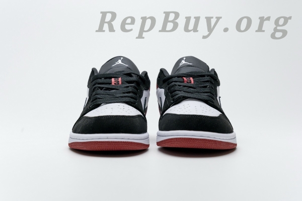 Top Version Air Jordan 1 Low Black Toe (GS) 553560-116 - Image 8