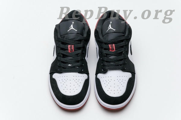 Top Version Air Jordan 1 Low Black Toe (GS) 553560-116 - Image 7