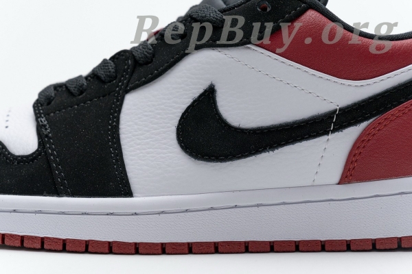 Top Version Air Jordan 1 Low Black Toe (GS) 553560-116 - Image 13