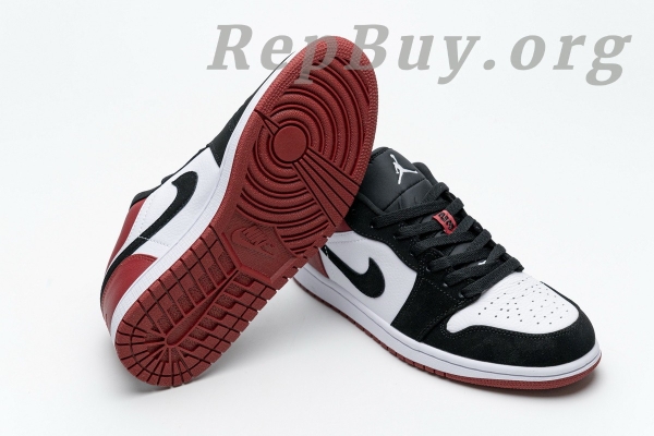 Top Version Air Jordan 1 Low Black Toe (GS) 553560-116 - Image 18