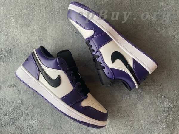 Top Version Air Jordan 1 Low Court Purple White 553558-500 - Image 5