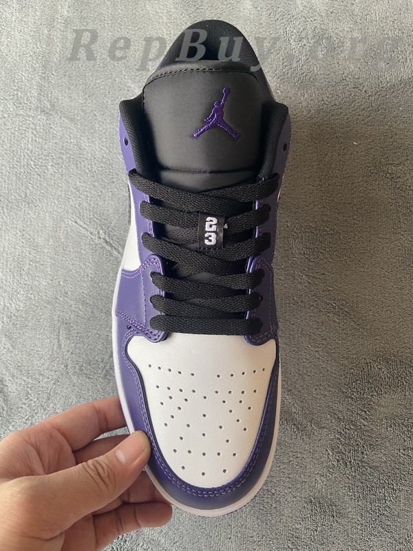Top Version Air Jordan 1 Low Court Purple White 553558-500 - Image 7