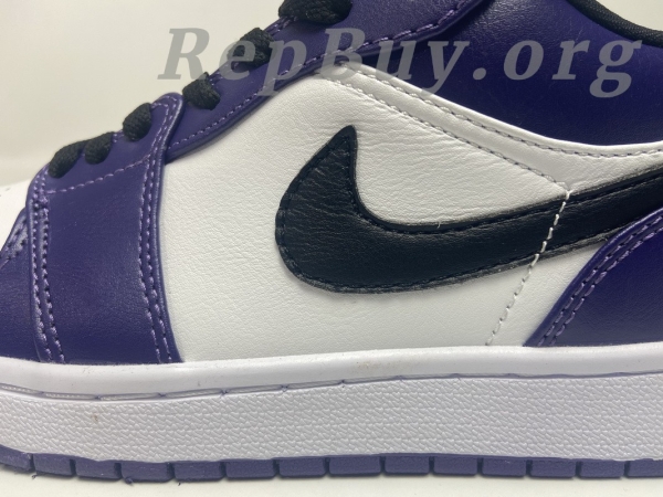 Top Version Air Jordan 1 Low Court Purple White 553558-500 - Image 9
