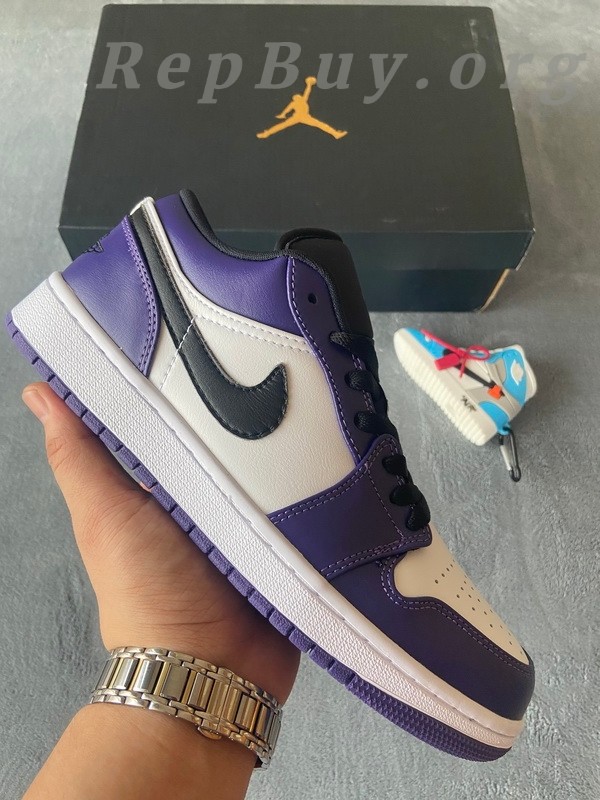 Top Version Air Jordan 1 Low Court Purple White 553558-500 - Image 14
