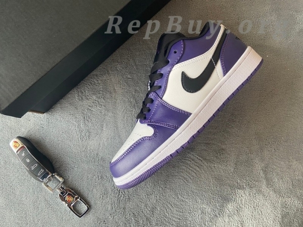 Top Version Air Jordan 1 Low Court Purple White 553558-500 - Image 15