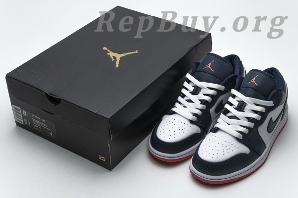 Top Version Air Jordan 1 Low Obsidian Ember Glow 553558-481 - Image 17