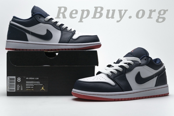 Top Version Air Jordan 1 Low Obsidian Ember Glow 553558-481 - Image 18