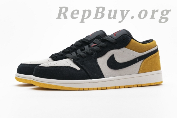 Top Version Air Jordan 1 Low Sail University Gold Black 553558-127 - Image 6