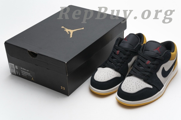 Top Version Air Jordan 1 Low Sail University Gold Black 553558-127 - Image 18