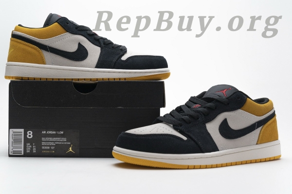 Top Version Air Jordan 1 Low Sail University Gold Black 553558-127 - Image 19